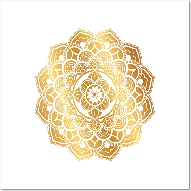 Gold Elegant Mandala Wall Art by TiiShop